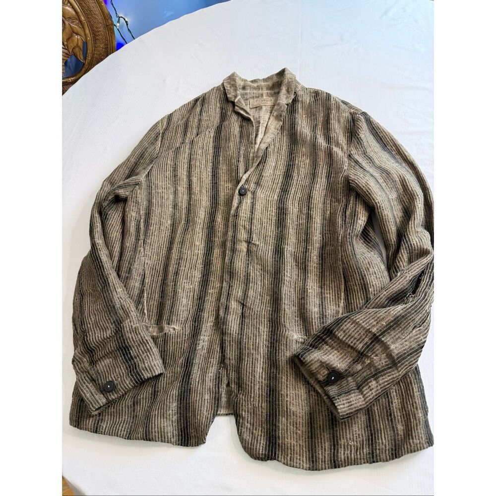 Transit Uomo Women’s Italy Brown Taupe Linen Jacket Size Large